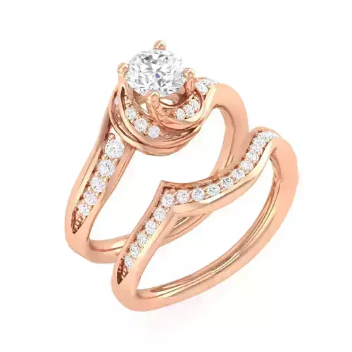Solitaire Ring with band - 108767