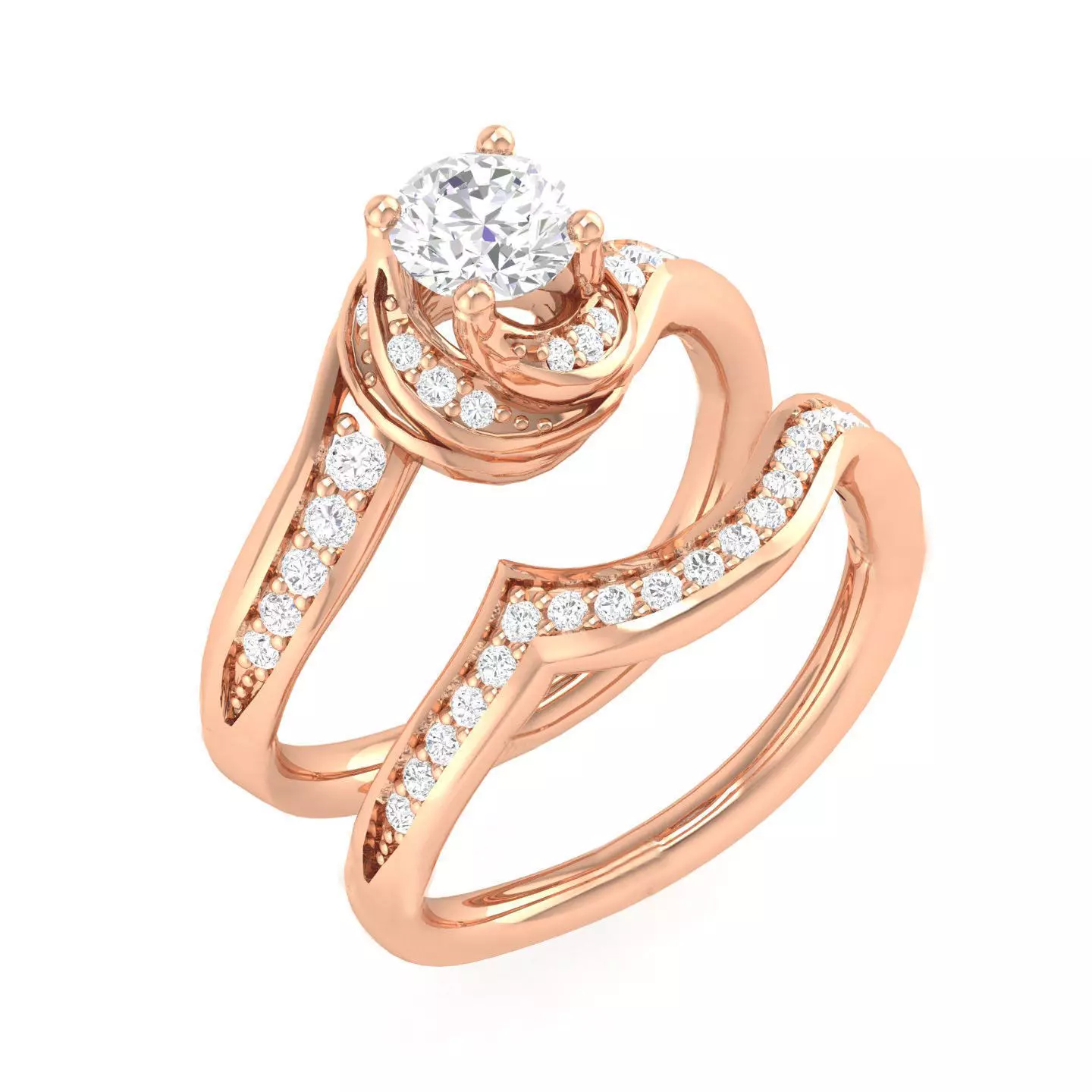 Solitaire Ring with band - 108767 3D print model_0