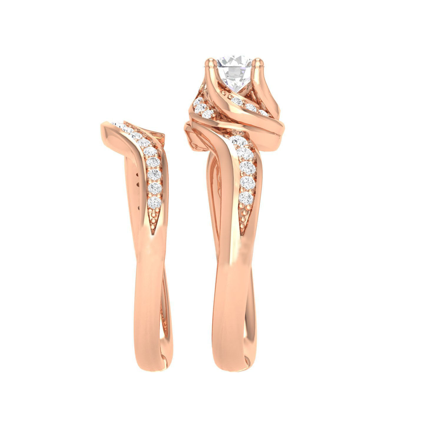 Solitaire Ring with band - 108767 3D print model_3