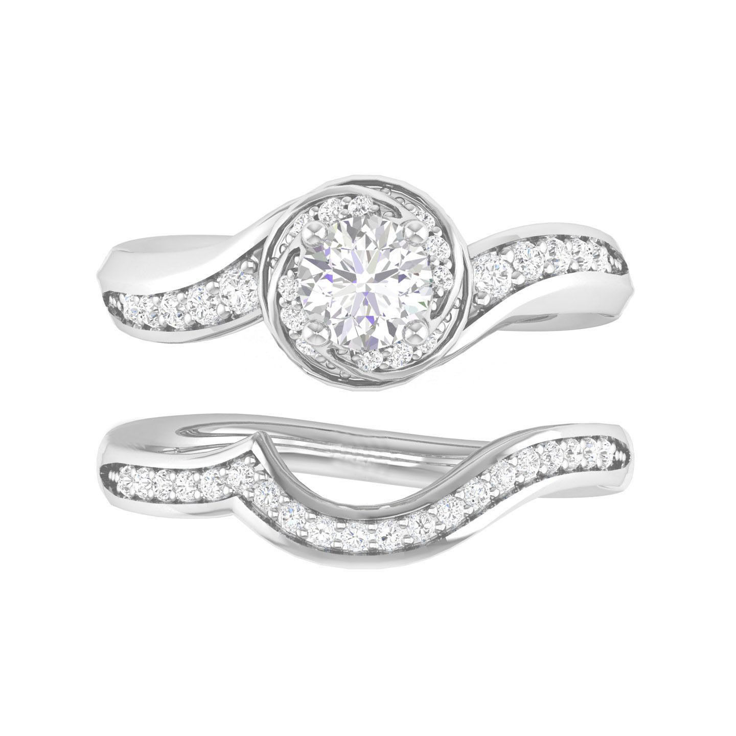 Solitaire Ring with band - 108767 3D print model_4