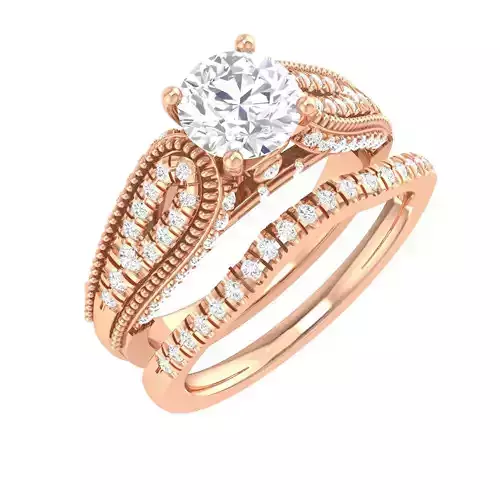 Solitaire Ring with Band - 105356