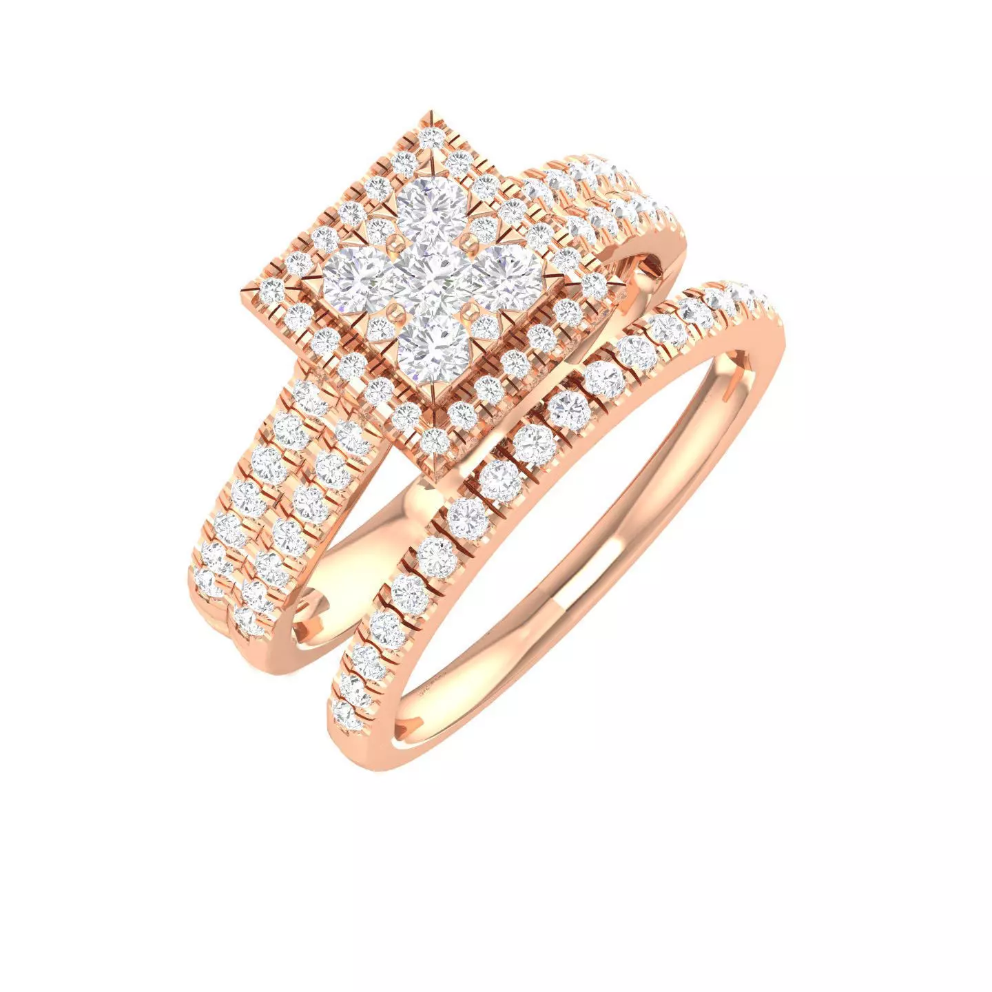 Solitaire Halo Ring with Band - 105113 3D print model