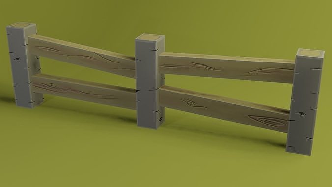 Birch Wood Fence Free low-poly 3D model