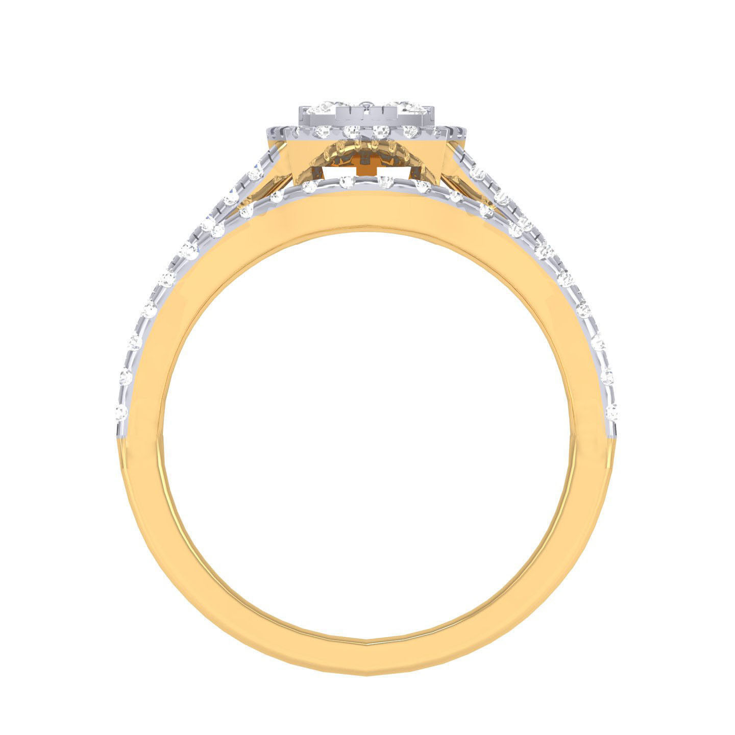 Solitaire Halo Ring with Band - 105098 3D print model_9