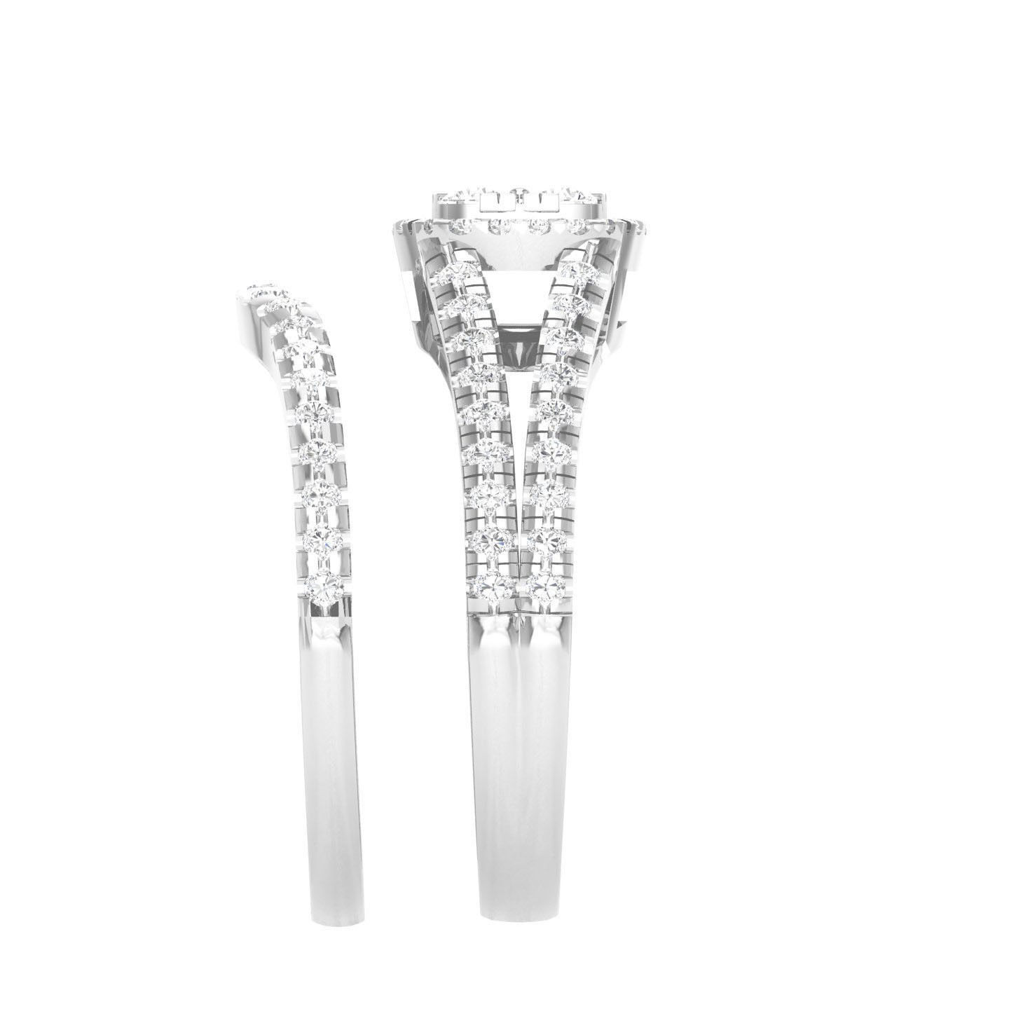 Solitaire Halo Ring with Band - 105098 3D print model_6