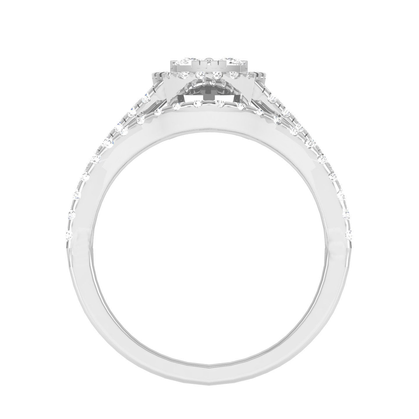 Solitaire Halo Ring with Band - 105098 3D print model_5