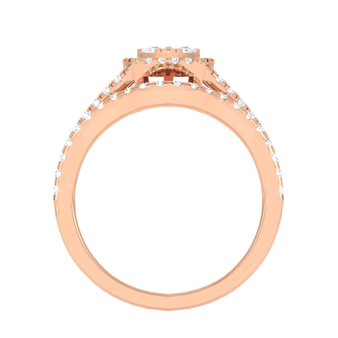 Solitaire Halo Ring with Band - 105098 3D print model_2