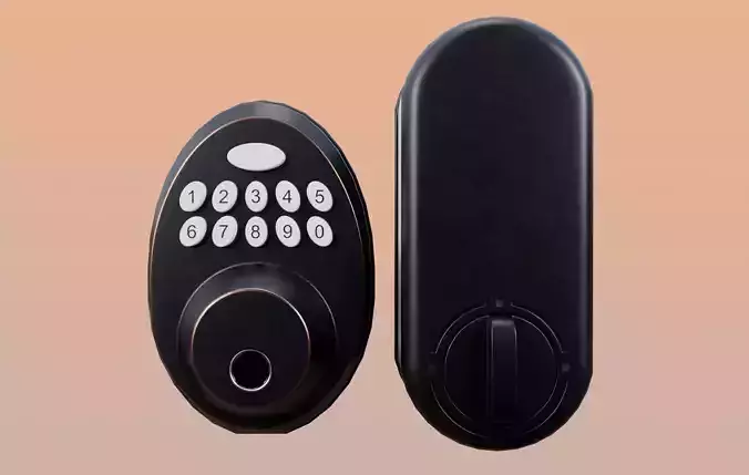 Oval Digital Door Lock Low-poly 3D model