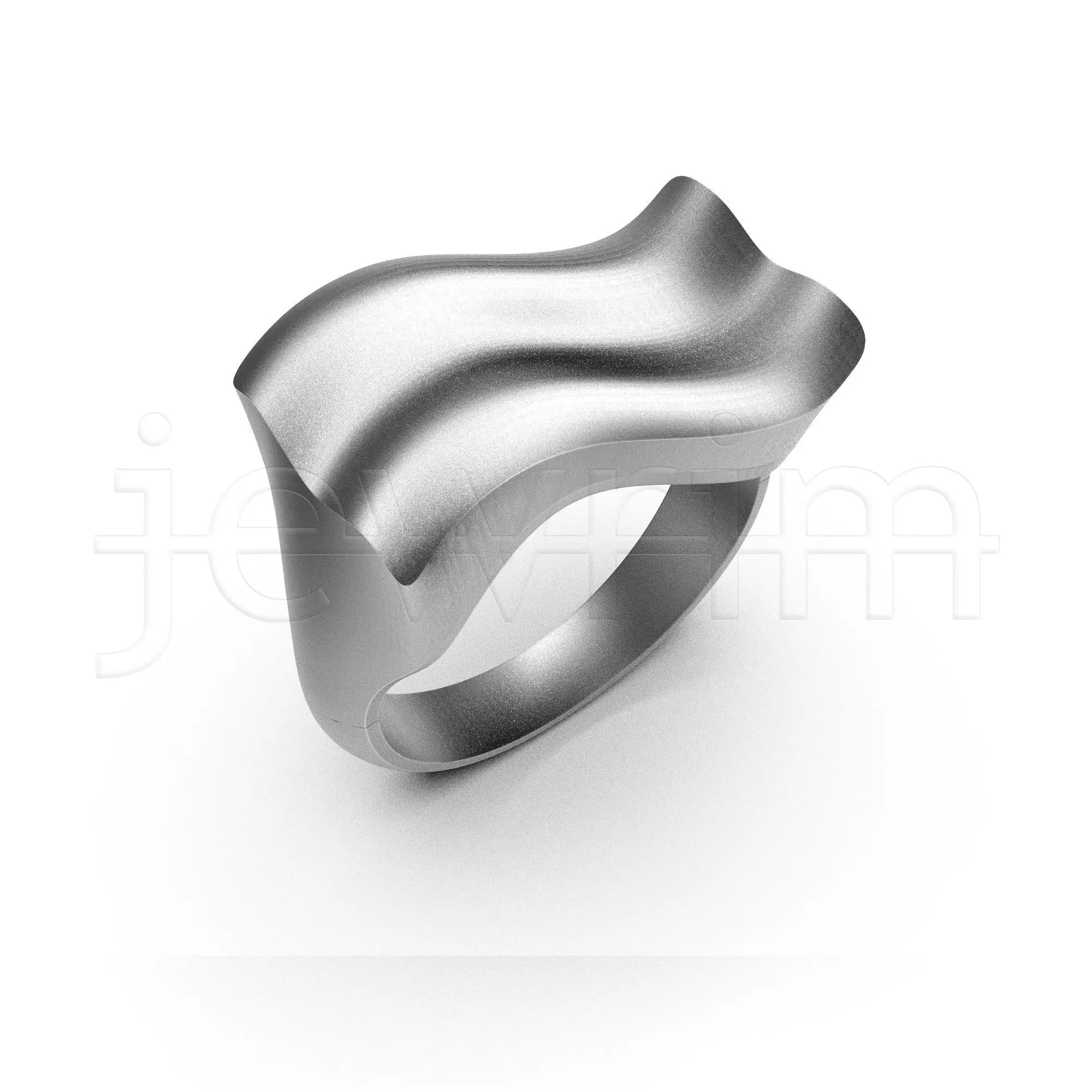 Wave Ring laser texture  3D print model_0
