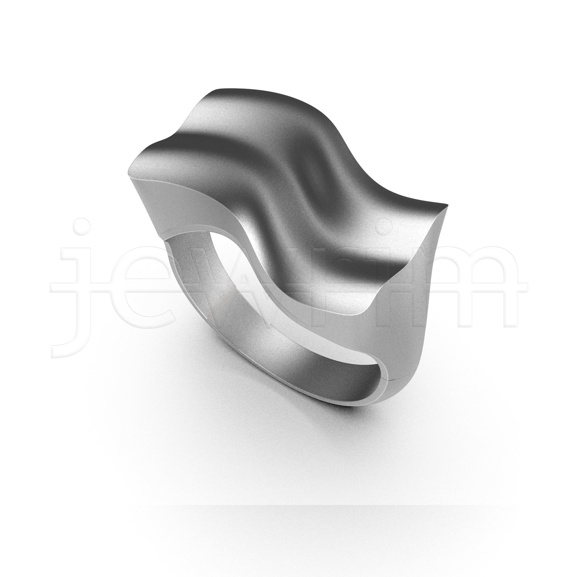 Wave Ring laser texture  3D print model_2