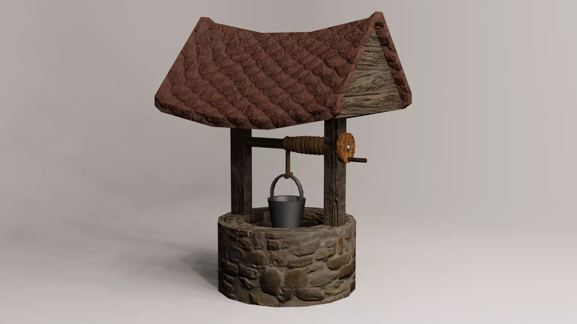 Medieval Well Low-poly 3D model_0