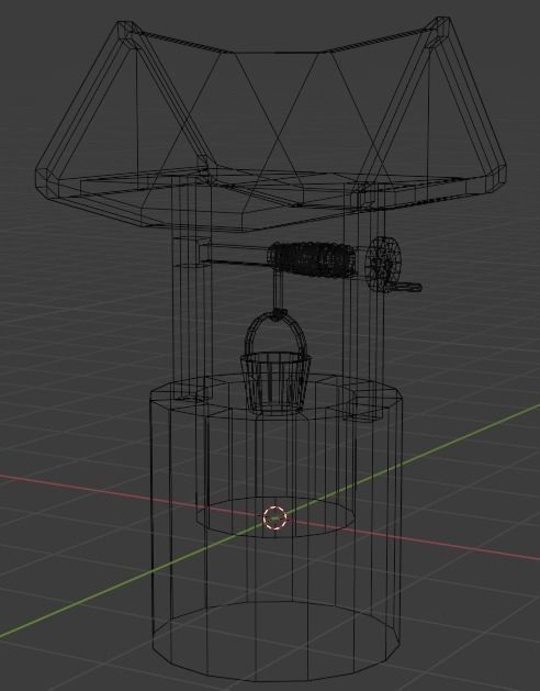 Medieval Well Low-poly 3D model_2