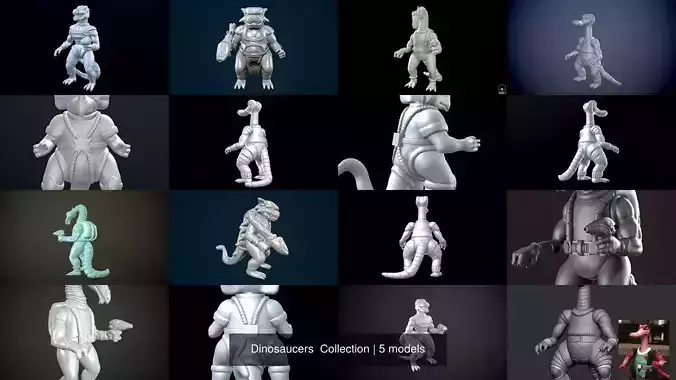 Dinosaucers Collection creature holding gun 