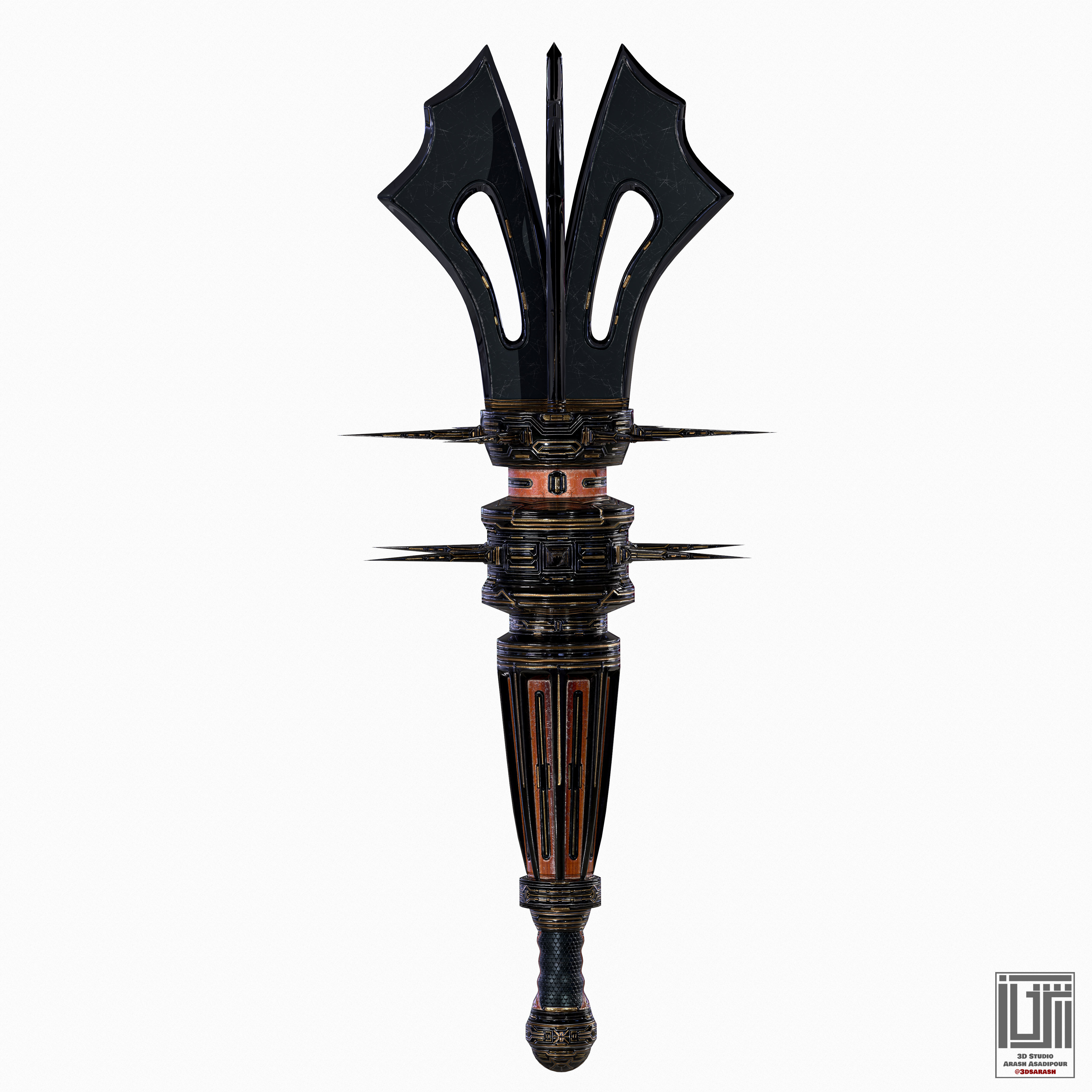 Mace X adamantium sword Low-poly 3D model_2