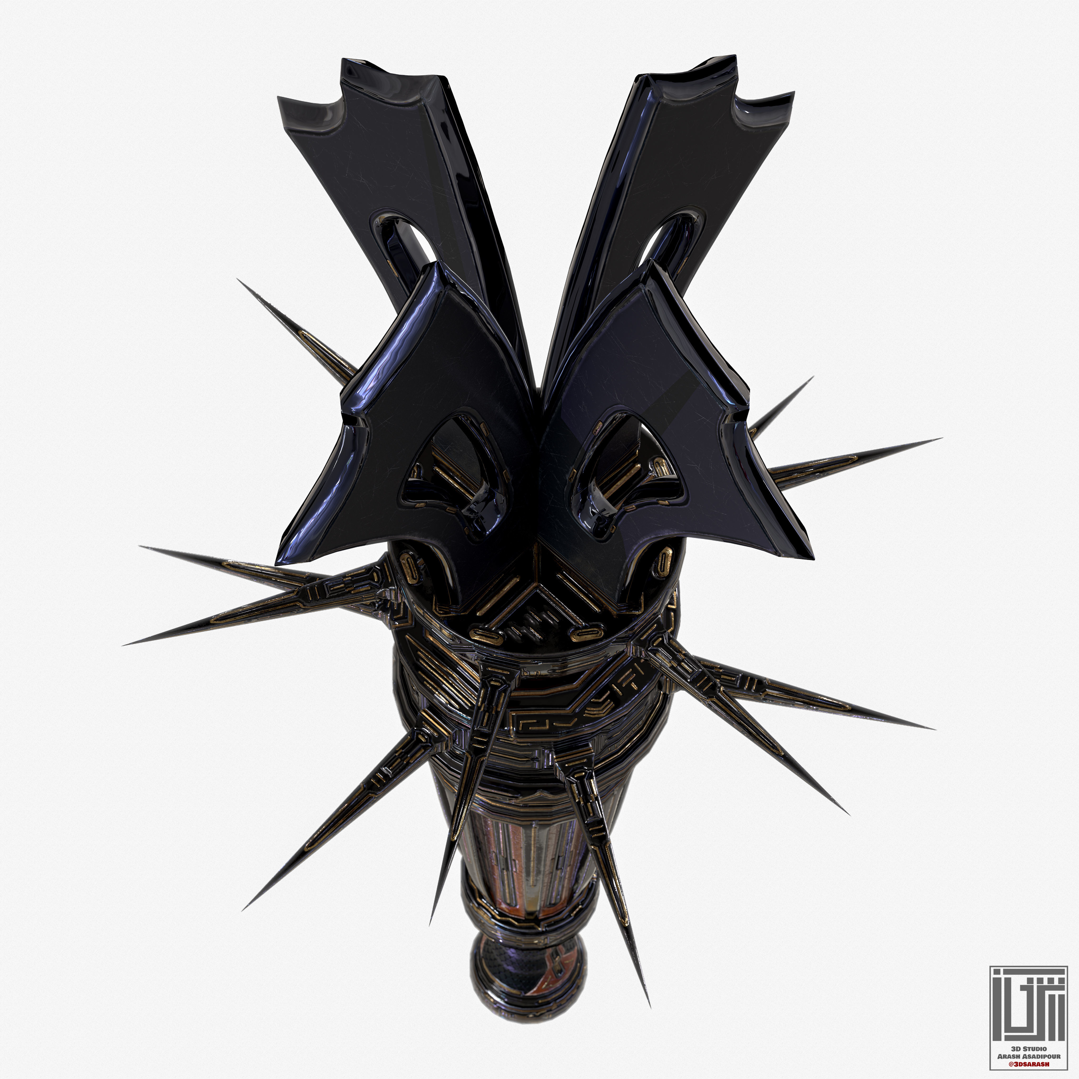 Mace X adamantium sword Low-poly 3D model_4