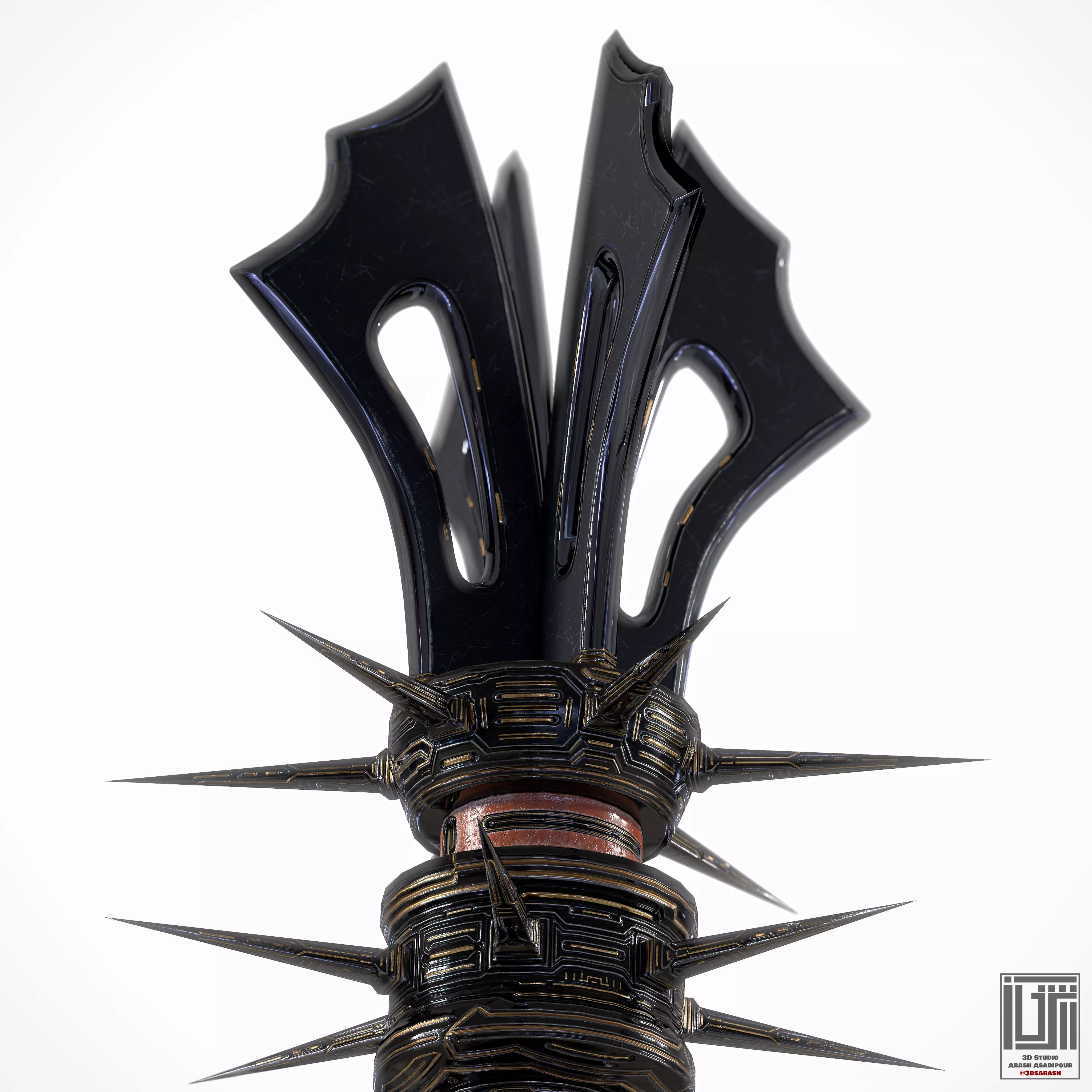 Mace X adamantium sword Low-poly 3D model_0