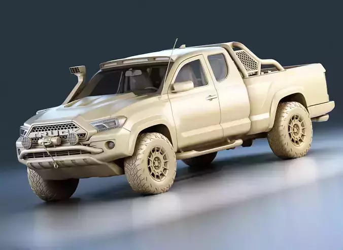 Generic Pickup Truck Game Ready Mesh Lowpoly