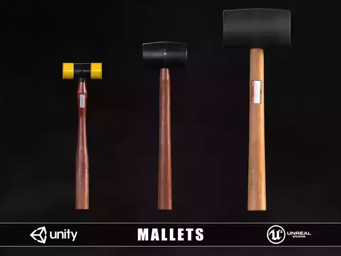 Mallets Low-poly 3D model