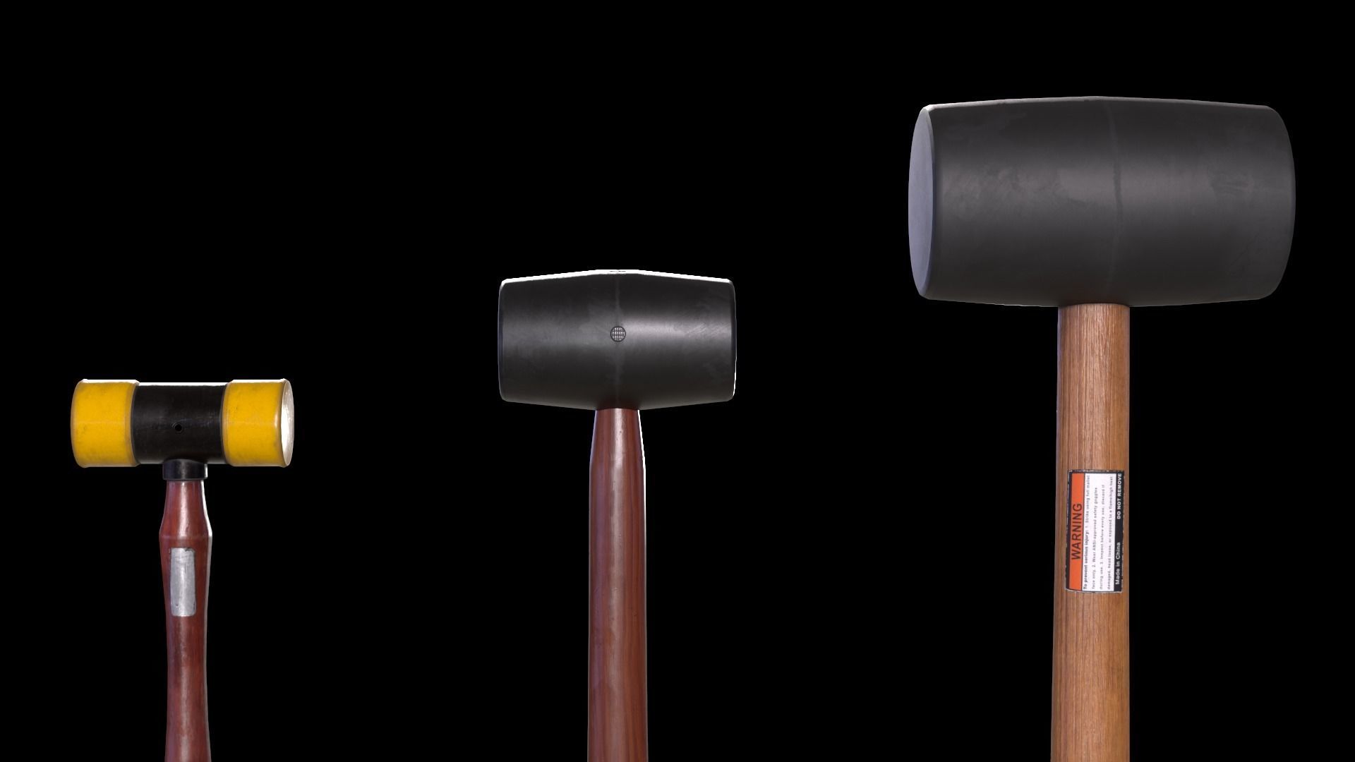 Mallets Low-poly 3D model_2