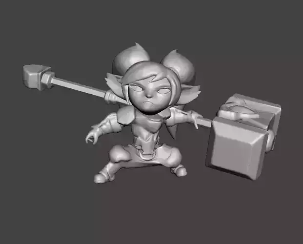 Poppy 3D Model girl holding sword