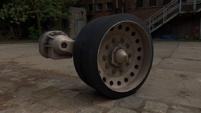 British Tank Wheel Low-poly 3D model