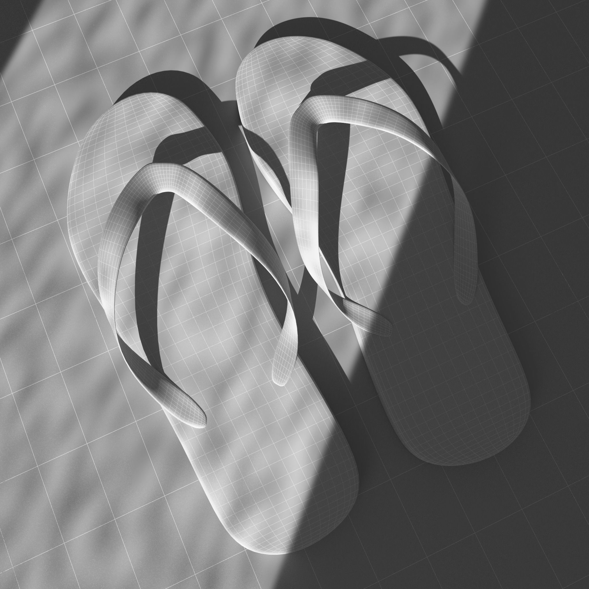 Slippers flip flops 3D model_1