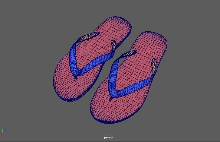Slippers flip flops 3D model_4