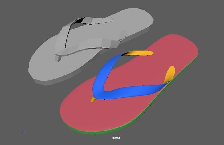 Slippers flip flops 3D model_2