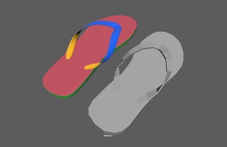 Slippers flip flops 3D model_3