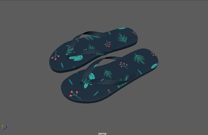 Slippers flip flops 3D model_7