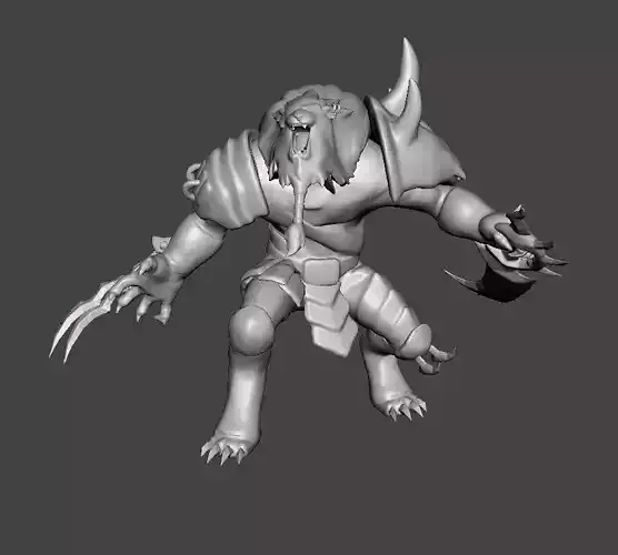 Rengar 3D Model creature with claws