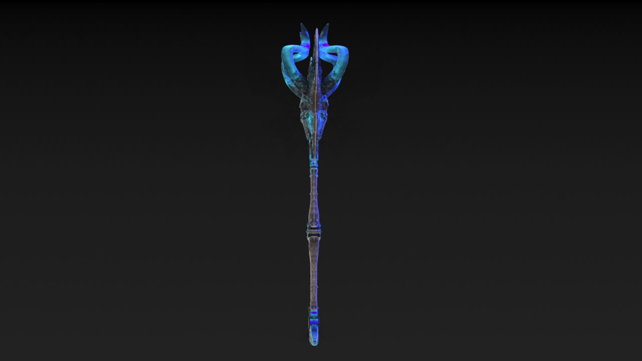 Viking Axe Skull Low-poly 3D model_28