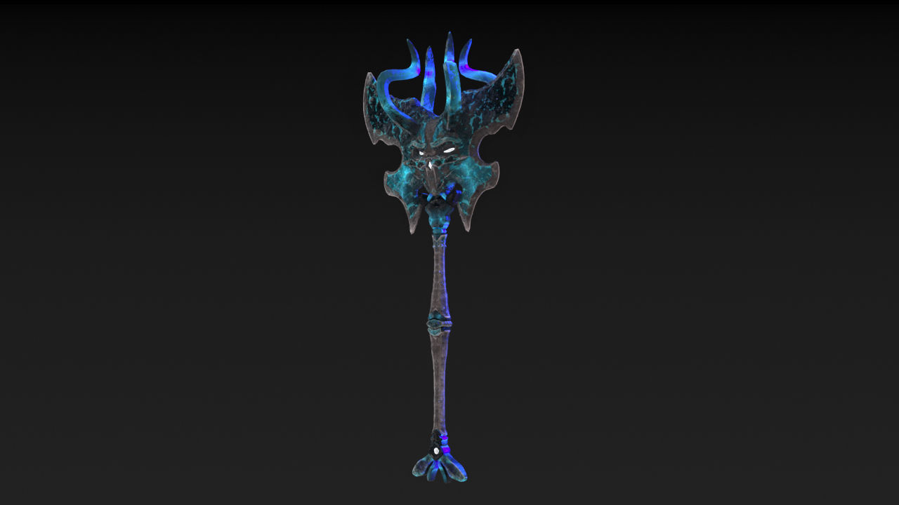 Viking Axe Skull Low-poly 3D model_33