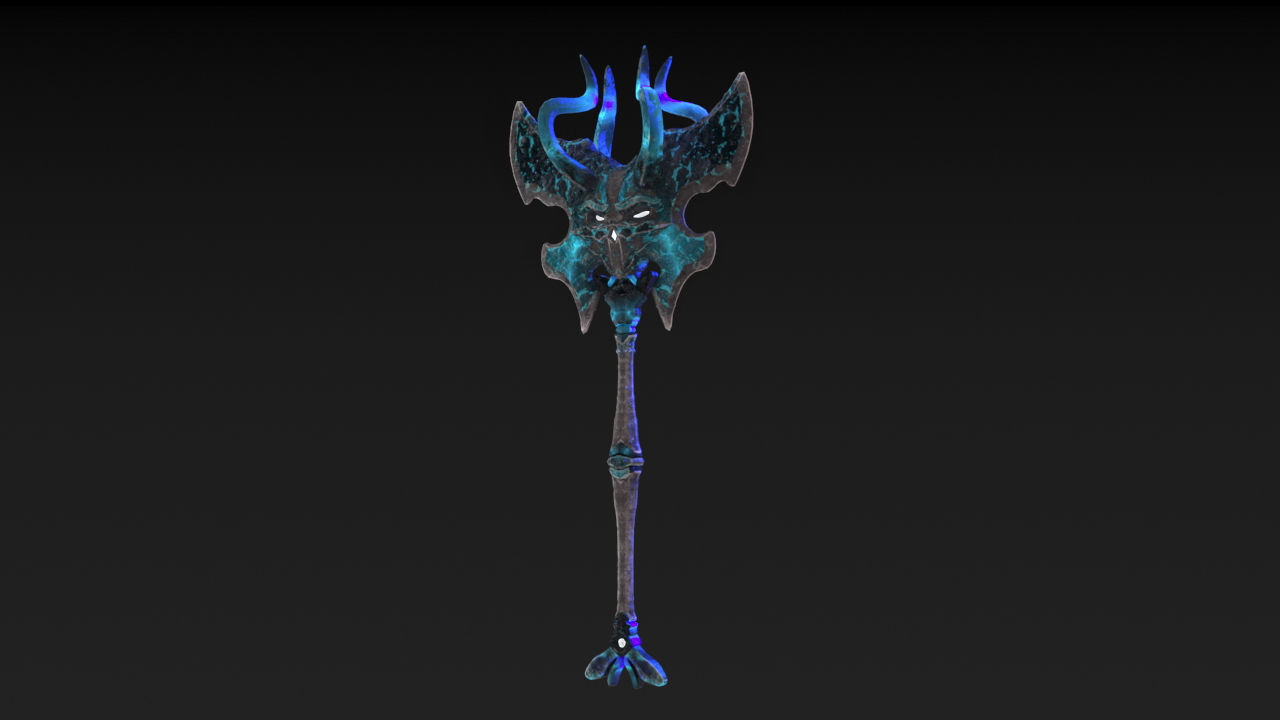 Viking Axe Skull Low-poly 3D model_16