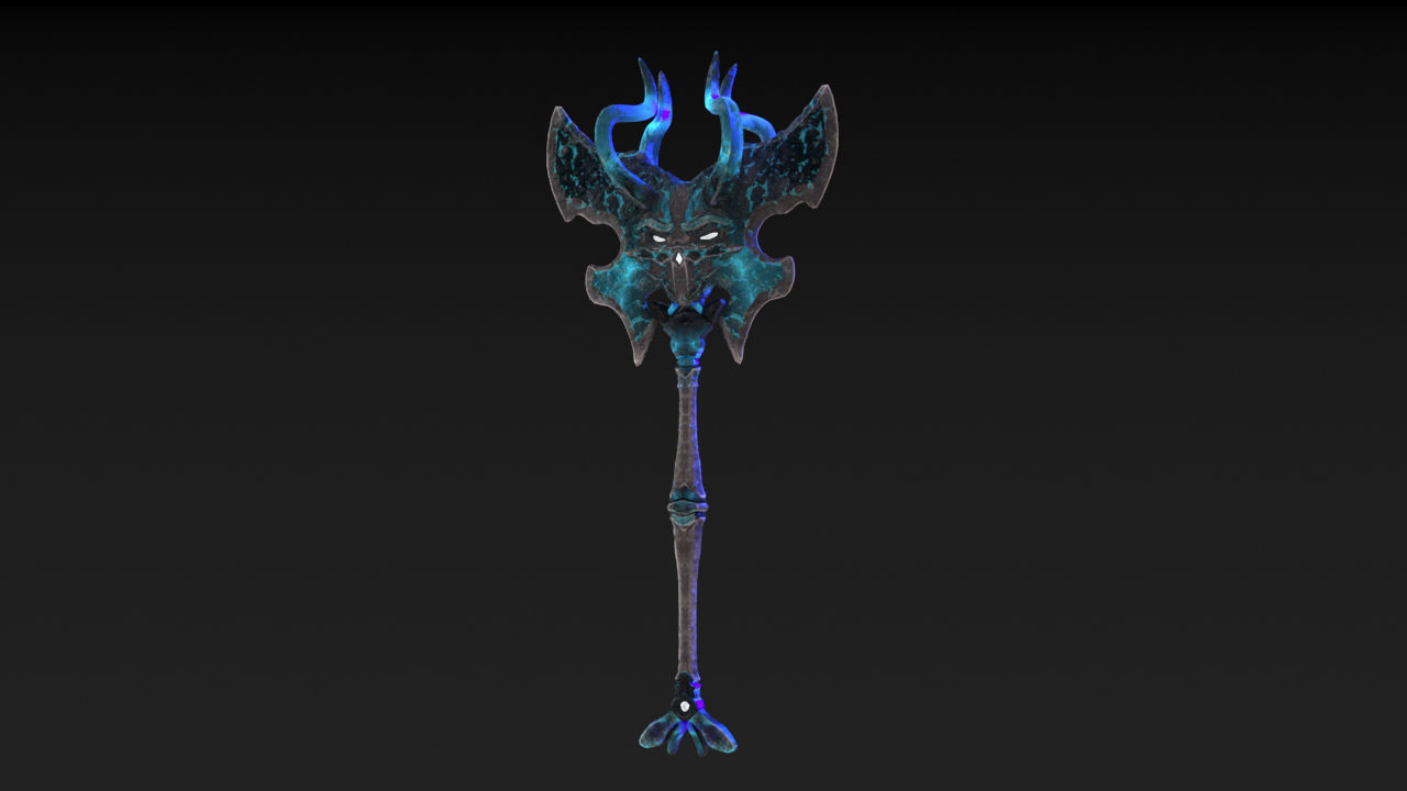 Viking Axe Skull Low-poly 3D model_17