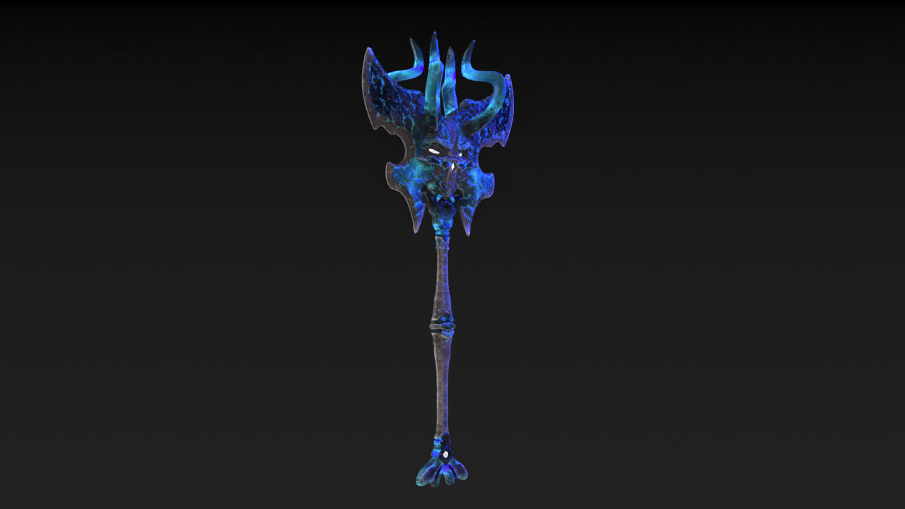 Viking Axe Skull Low-poly 3D model_23