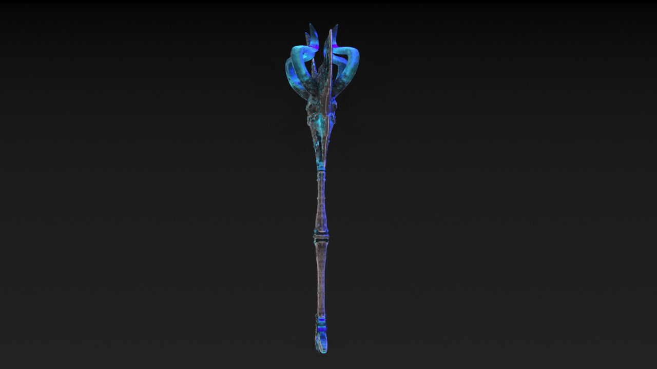 Viking Axe Skull Low-poly 3D model_11