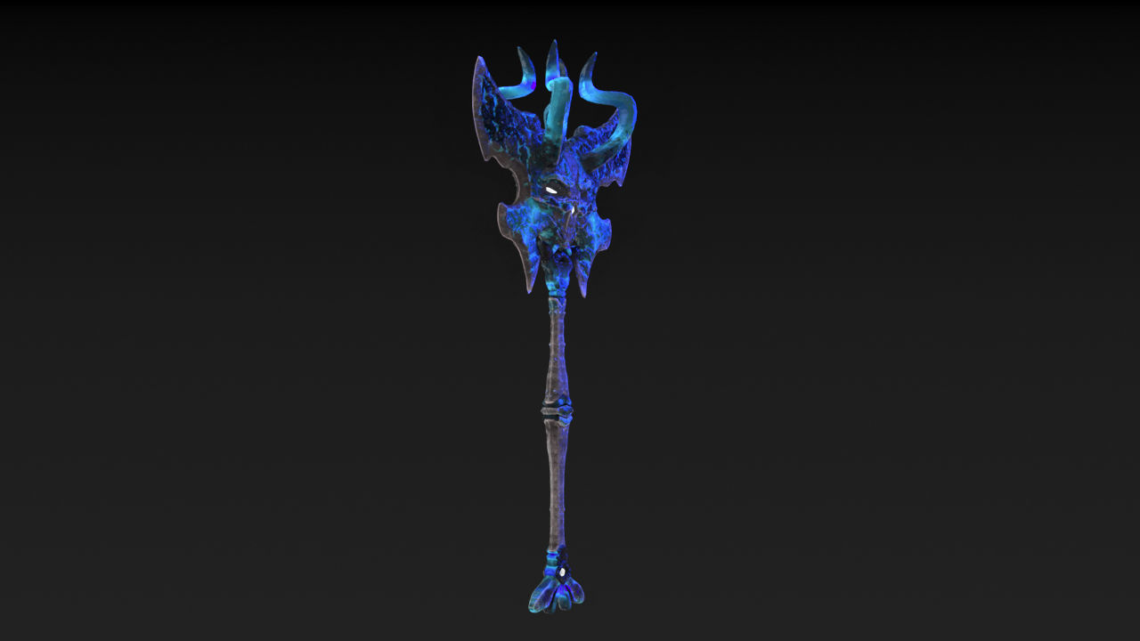 Viking Axe Skull Low-poly 3D model_24