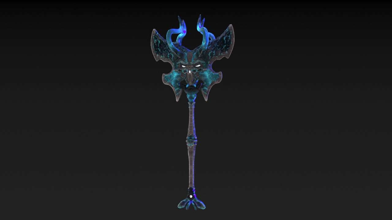 Viking Axe Skull Low-poly 3D model_35