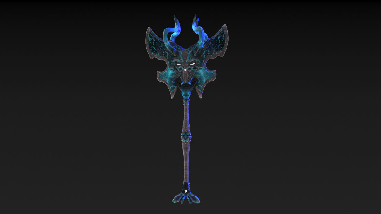 Viking Axe Skull Low-poly 3D model_18