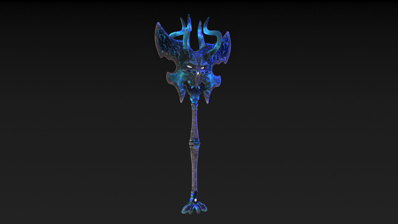 Viking Axe Skull Low-poly 3D model_22