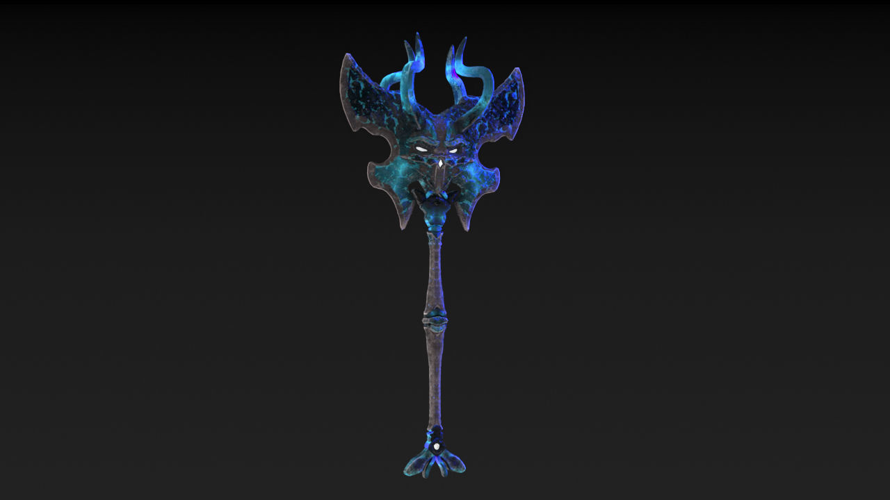 Viking Axe Skull Low-poly 3D model_21