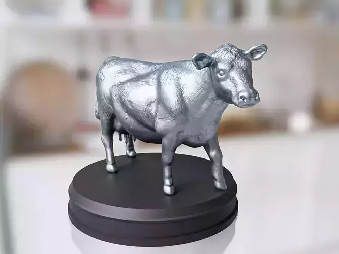 Silver Cow Statue