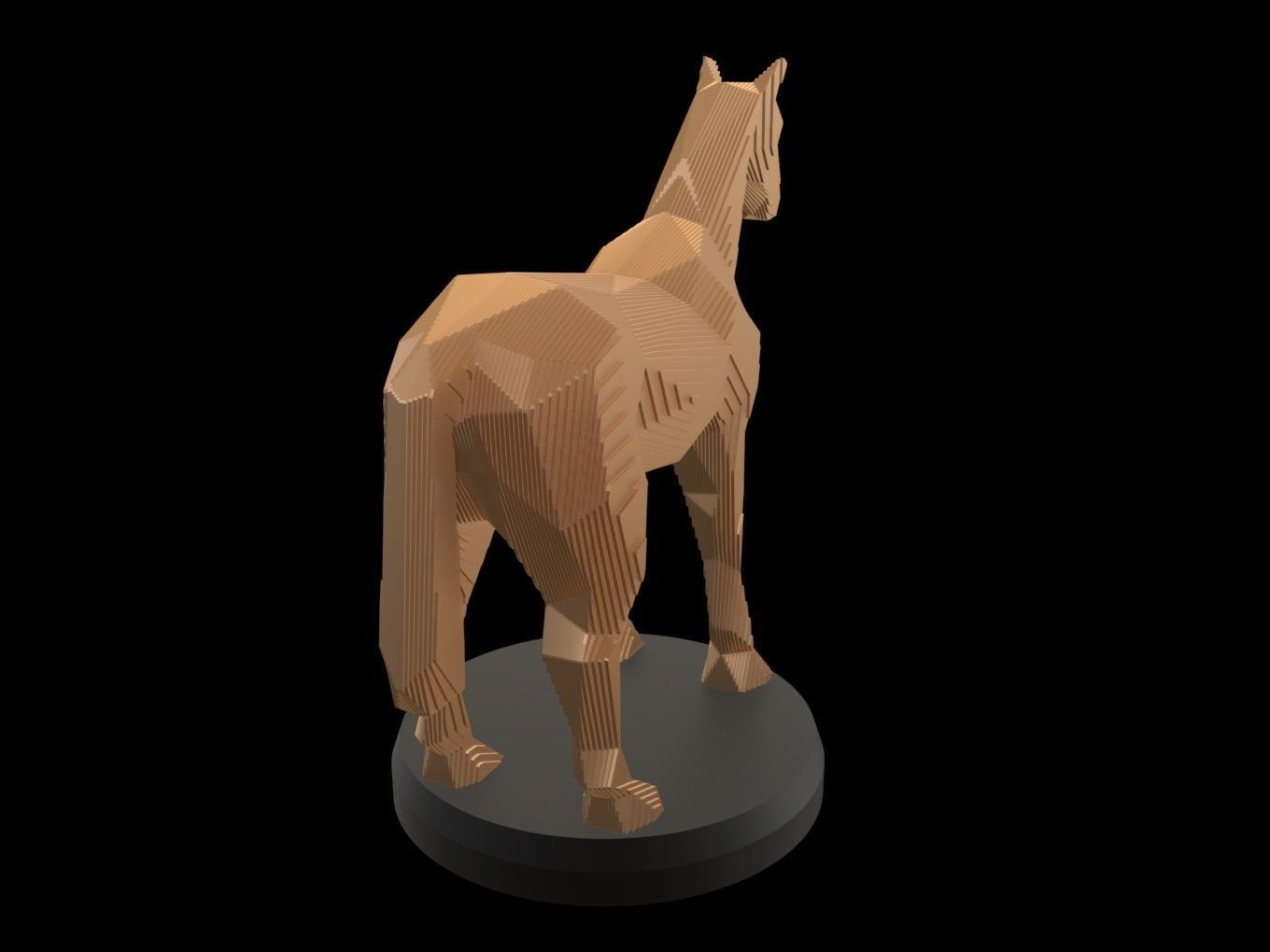Parametric Horse Low-poly 3D model_2