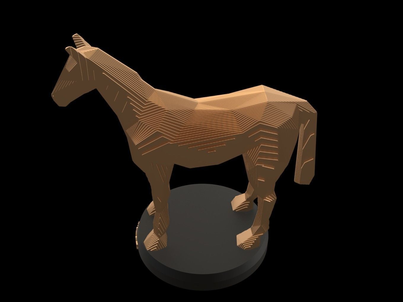 Parametric Horse Low-poly 3D model_4