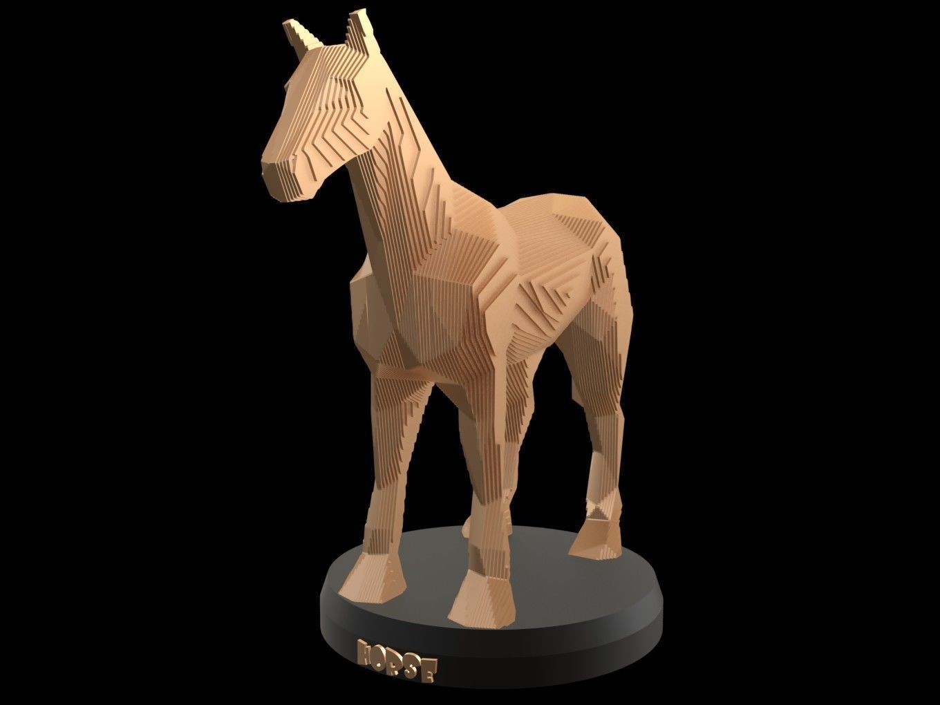 Parametric Horse Low-poly 3D model_5