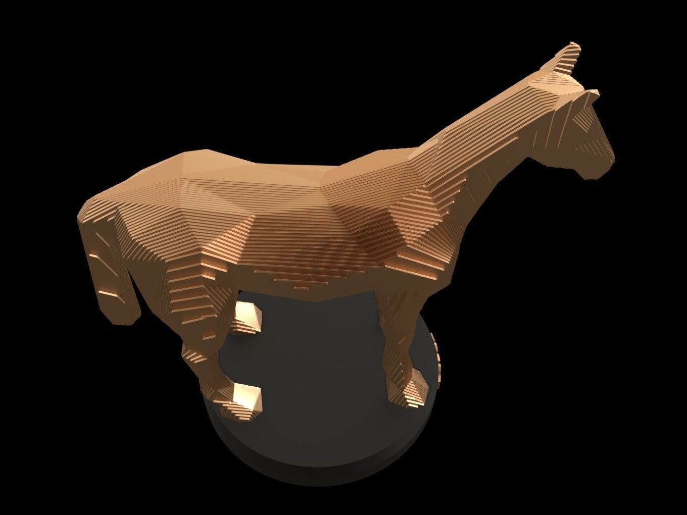 Parametric Horse Low-poly 3D model_1