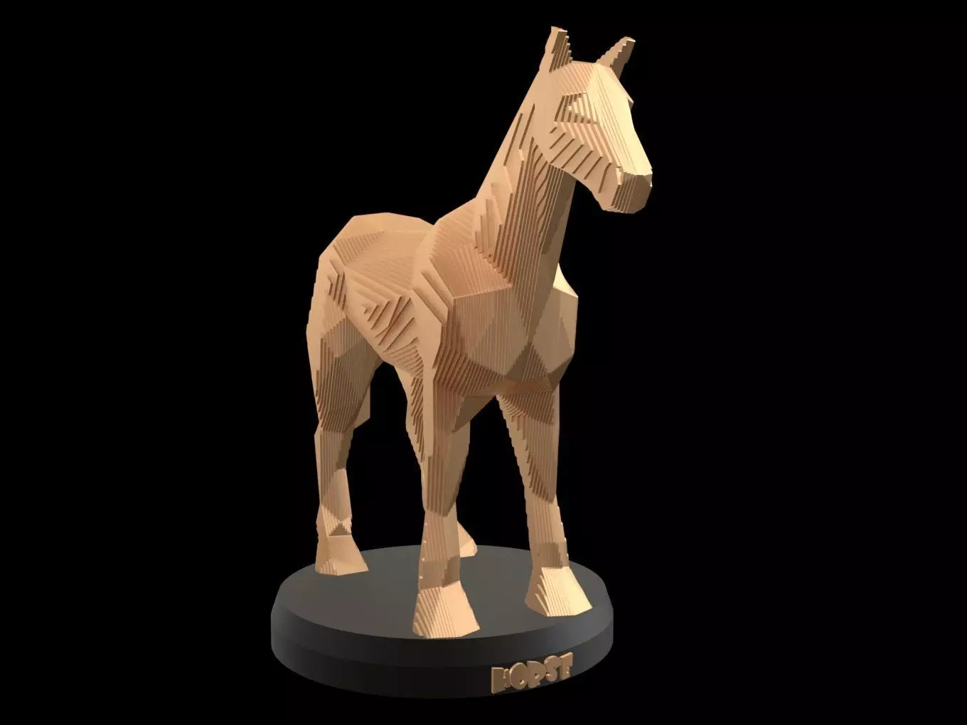 Parametric Horse Low-poly 3D model_0