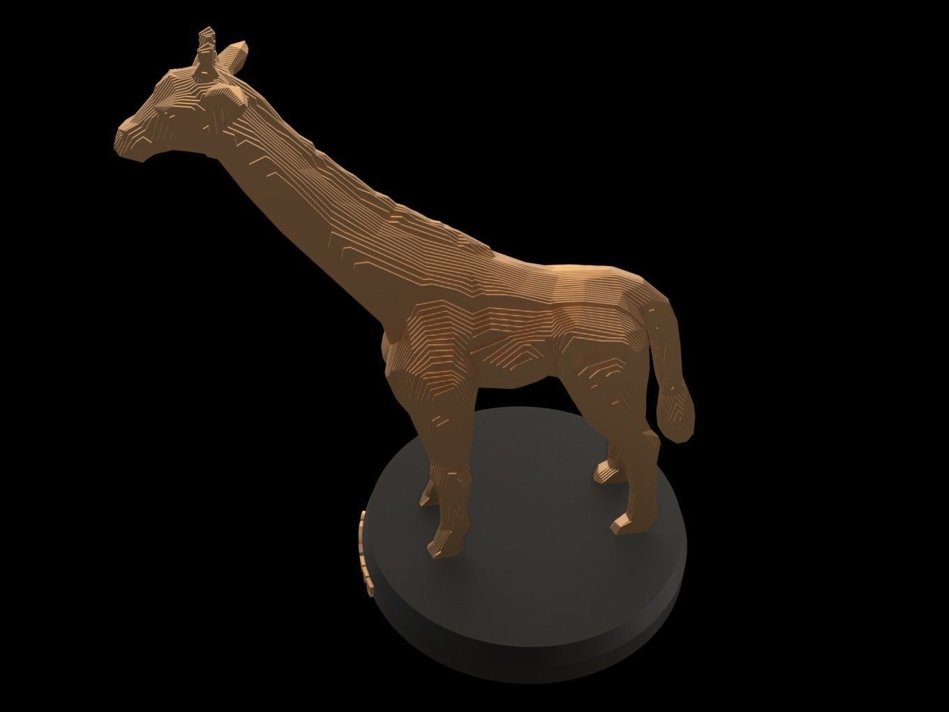 Parametric Giraffe Low-poly 3D model_5