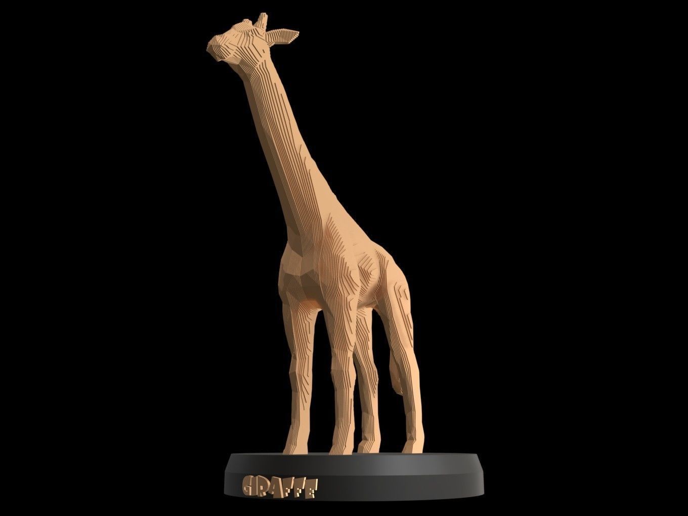 Parametric Giraffe Low-poly 3D model_6